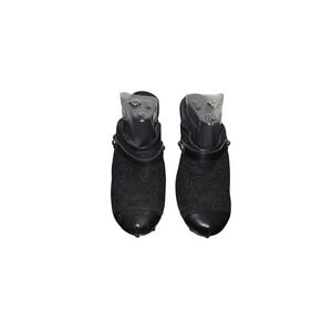 UGG Women's Black Wool & Leather Studded Block Platform Heel Clogs Size 7